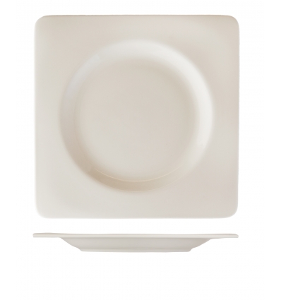 Plato hondo cuadrado porcelana Blanco Glubel Square 22,8x22,8 cm. B'GHEST 01170059 (6 unidades)