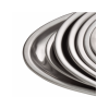Bandeja oval de acero inoxidable 18% Dimensiones: 35x23.5 cm. INOXIBAR 59074 - (1 unidad)