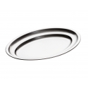 Bandeja oval de acero inoxidable 18% Dimensiones: 70x45 cm. INOXIBAR 59054 (1 unidad)