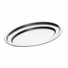 Bandeja oval de acero inoxidable 18% Dimensiones: 70x45 cm. INOXIBAR 59054 (1 unidad)