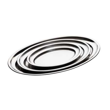 Bandeja ovalada de acero inoxidable 70 cm INOXIBAR || Hostelería