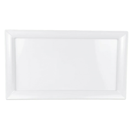 Fuente rectangular blanca melamina siciliano 71.1x40.6x5.1 cm