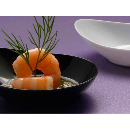 Platos semiovalados melamina negros 8.6x7x17 cm 100 Unidades