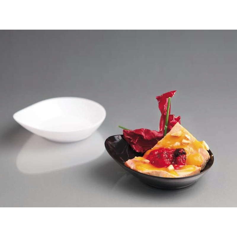 Platos semiovalados melamina negros 8.6x7x17 cm 100 Unidades