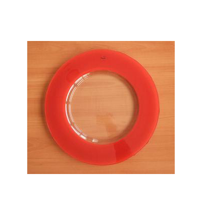 Round plate with red border and transparent interior Ø35cm VETRI DELLE VENEZIE 60514