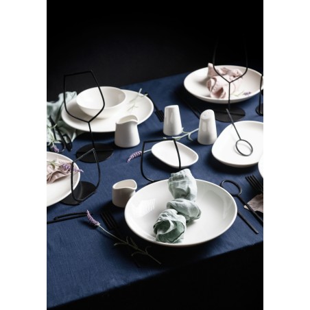 Plato para Pan "Lona" Porcelana Bone China Blanco Ø 15 cm (Juego de 12)