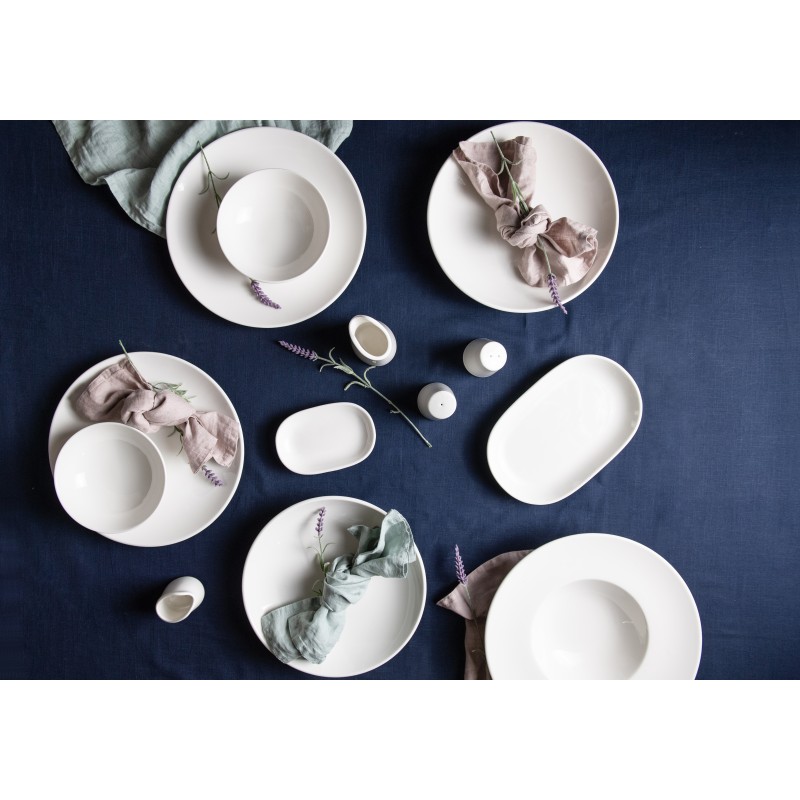 Plato Hondo "Lona-Valle" Porcelana Bone China Blanco Ø 25 cm (Juego de 12)