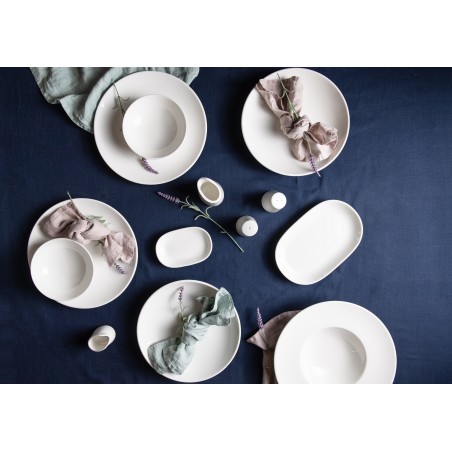 Plato Hondo "Lona-Valle" Porcelana Bone China Blanco Ø 25 cm (Juego de 12)