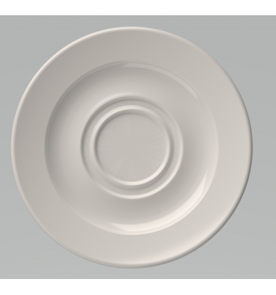 Bone china white porcelain stackable teacup saucer "Alzar" Ø 16 cm. ID Fine 10000-111216 (12 pcs.)