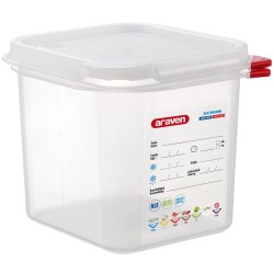 Hermético Polipropileno Araven 03205: 2.6L, Grastronorm 1/6