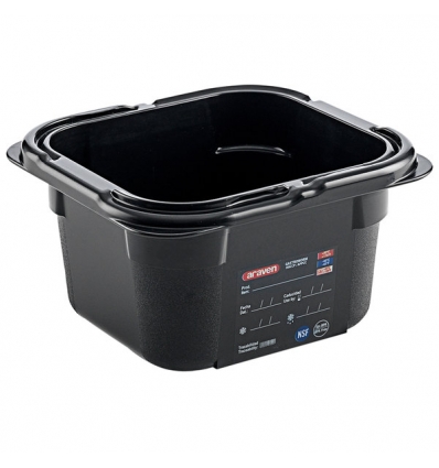 ARAVEN 47797 CUBETA SIN BPA GN1/6 100MM 1,5L NEGRA