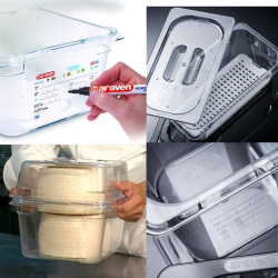 Cubeta de policarbonato GN 1/6 (176x162 mm) Altura 65 mm. 1 L