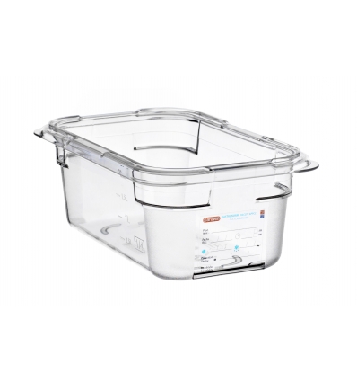 GN 1/4 polycarbonate bucket (265x162 mm) Height 100 mm.2.6L. Araven 9817
