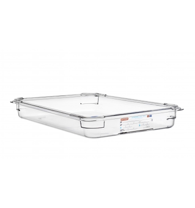 Hermético de policarbonato GN 1/6 (176x162 mm) Altura 65 mm.0,75L. Araven 9781