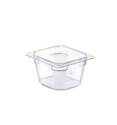 Hermético de policarbonato GN 1/6 (176x162 mm) Altura 65 mm.0,75L. Araven 9781