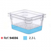 Hermético de policarbonato GN 1/6 (176x162 mm) Altura 65 mm.0,75L. Araven 9781