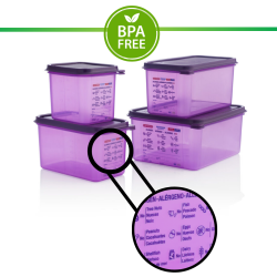 Hermético de polipropileno antialérgenos sin BPA GN 1/4 (265x162mm)