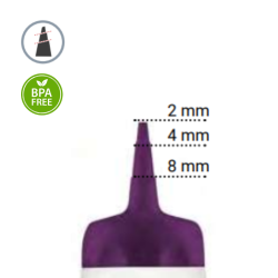 Dosificador de salsas morado Antialérgenos Sin BPA 35cl Ø60x230mm Araven 61376