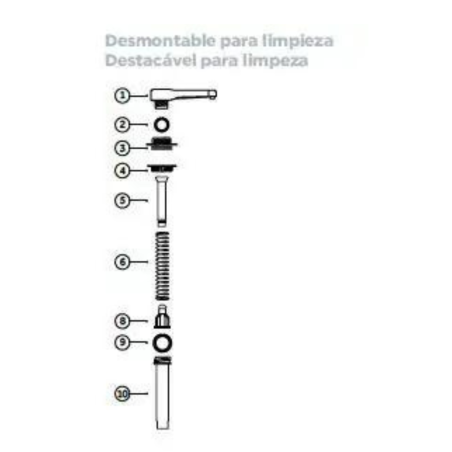 Recambio bomba dispensador salsas 10ml. Araven 3784.