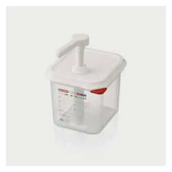 Dispensador salsas GN 1/6 polipropileno libre BPA 2,6L Araven 3786.