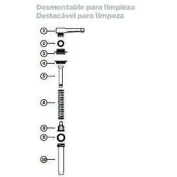Recambio bomba dispensador salsas 30ml Araven 2784.