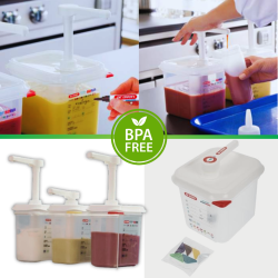 Dispensador salsas GN 1/9 polipropileno BPA 1,5L Araven 1362.