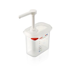 Dispensador salsas GN 1/9 polipropileno BPA 1,5L Araven 1362.