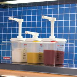 Soporte para 3 dispensadores de salsa sin BPA. Araven 1363.