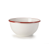 Vintage White vitrified enameled steel bowl with Red "Bordeaux" rim. Dimensions: Ø 14 x 8.5h cm. 908314 IBILI (12 units)