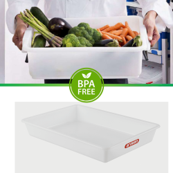 Cubeta sin tapa GN 1/1 de polietileno blanco. Araven 283.