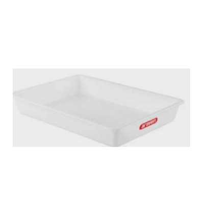 Cubeta sin tapa (540x385x80 mm) polietileno Libre de BPA blanco. 10L. Araven 1133