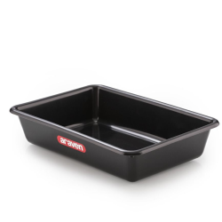 Cubeta sin tapa polipropileno negro, 300x205x60 mm. Araven 14129.