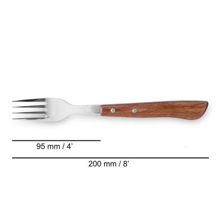 Tenedor Chuletero de Madera de Haya Comprimida 20 cm. Arcos 371600.