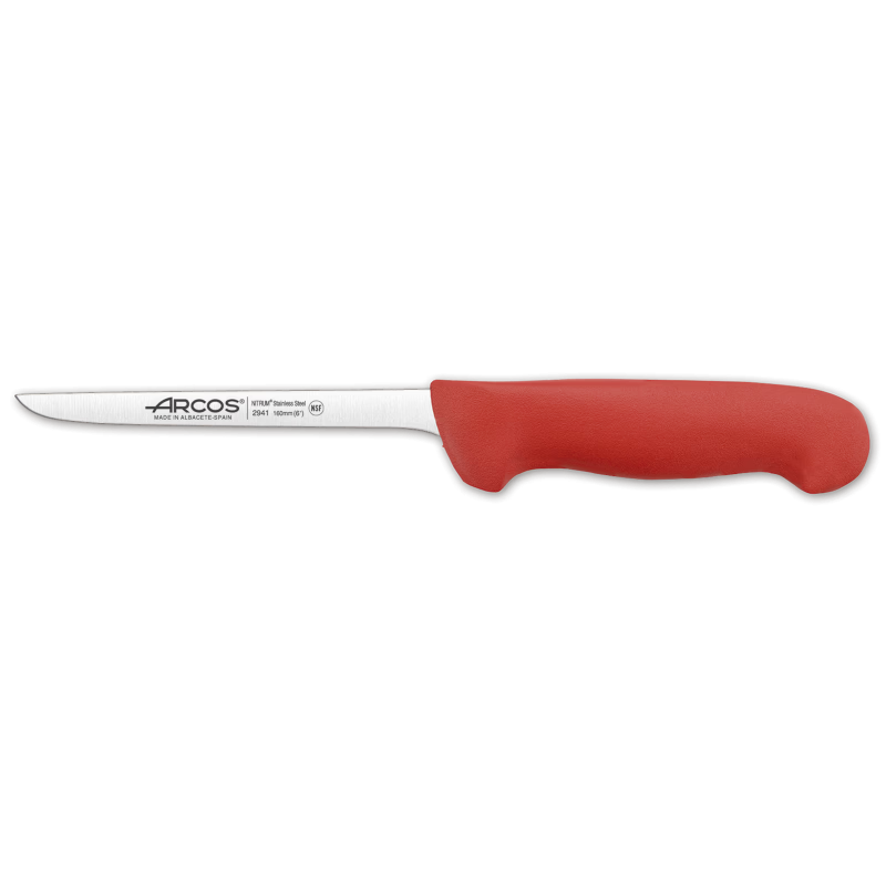 Cuchillo deshuesador rojo fino 16cm Arcos