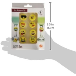 Marcacopas emoticonos silicona 8 u. VIN BOUQUET FIA 148