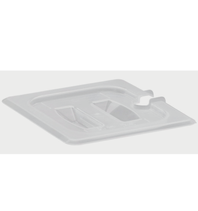 TAPA GN 1/6 POLIPROPILENO CON MUESCA Y ASA BLANCO TRANSLÚCIDO CAMBRO 60PPCHN-190