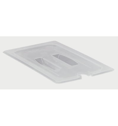 TAPA GN 1/3 POLIPROPILENO CON MUESCA Y ASA BLANCO TRANSLÚCIDO CAMBRO 30PPCHN-190