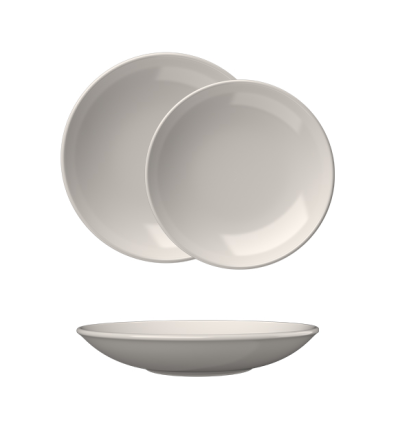 Plato hondo porcelana blanca bone china "Lona-Valle". Ø 25 cm. ID Fine 10000-121125 (12 unidades)