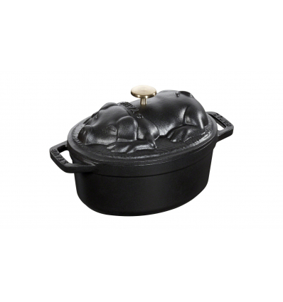 LOS GEMELOS STAUB 40500-171-0 Cocotte STAUB oval negra de hierro colado . Diametro: 17cm