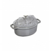 LOS GEMELOS STAUB 40500-176-0 Cocotte cerdito STAUB oval gris grafito de hierro colado . Diametro: 17cm