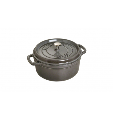 LOS GEMELOS STAUB 40500-246-0 Cocotte STAUB redonda gris grafito de hierro colado . Diametro: 24cm