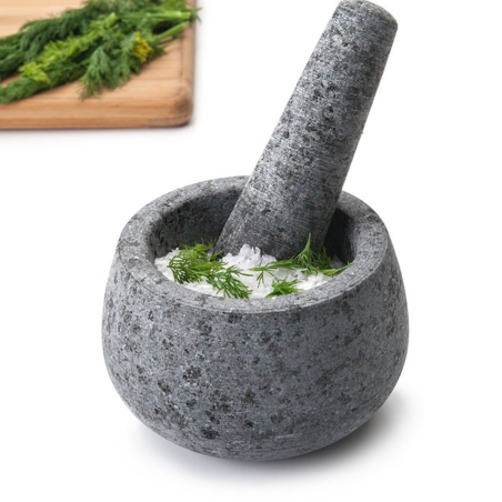 Mortero de granito con mano Ø10.5x7.5 cm 225 ml. Lacor 60517