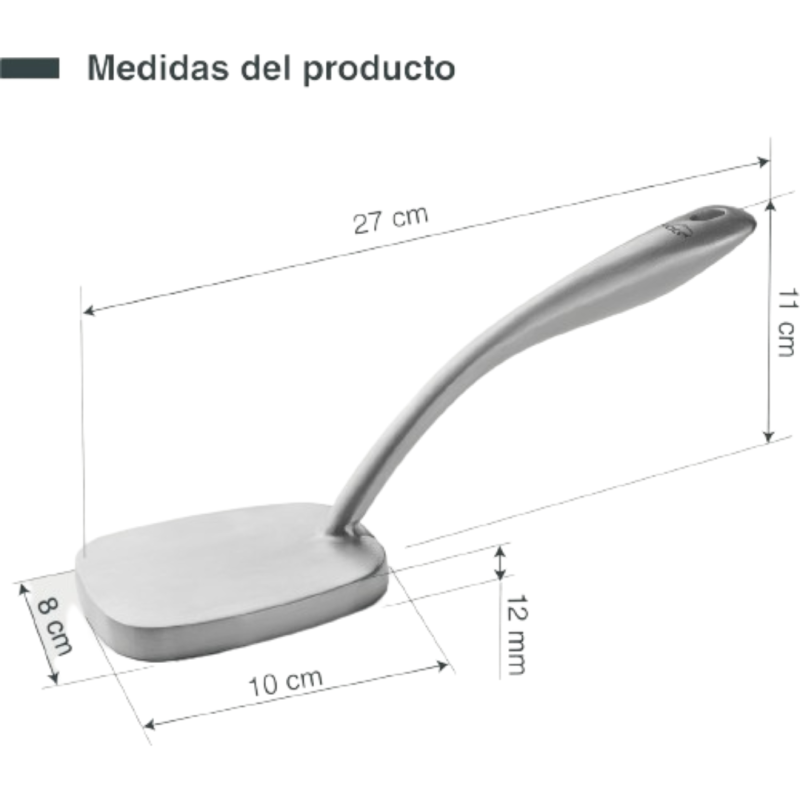 Maza ablandacarne inox 18/10 (27x8x5 cm). Lacor 61251