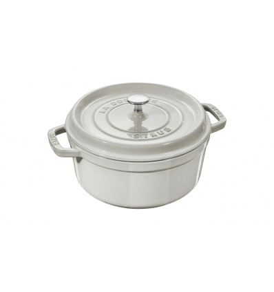 LOS GEMELOS STAUB 40501-410-0 Cocotte STAUB redonda blanco trufa de hierro colado . Diametro: 20cm