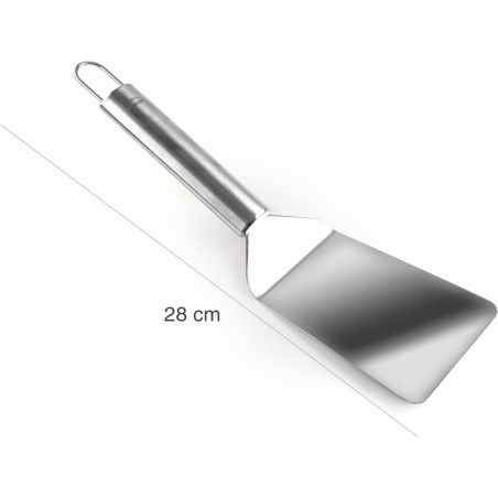 Espátula acodada para barbacoa inox 28 cm. Lacor 60266