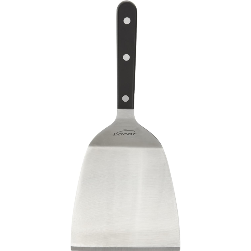 Espátula para grill acodada inox 12x27 cm. Lacor 60434 (6 unidades)