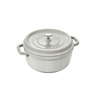 LOS GEMELOS STAUB 40501-411-0 Cocotte STAUB redonda blanco trufa de hierro colado . Diametro: 22cm