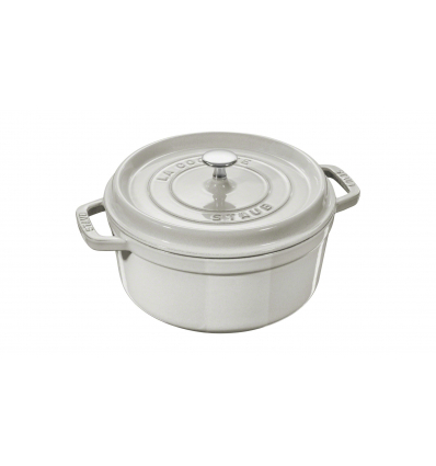 LOS GEMELOS STAUB 40501-414-0 Cocotte STAUB redonda blanco trufa de hierro colado . Diametro: 28cm