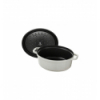 LOS GEMELOS STAUB 40501-415-0 Cocotte STAUB oval blanco trufa de hierro colado . Diametro: 29cm