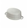 LOS GEMELOS STAUB 40501-415-0 Cocotte STAUB oval blanco trufa de hierro colado . Diametro: 29cm